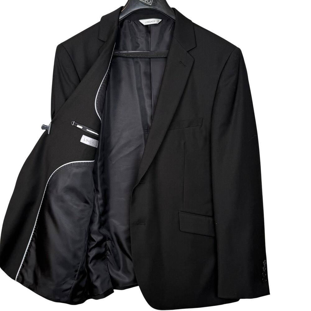 Lineage Black 2-Piece Suit 44R Jacket 38W Pants NWT